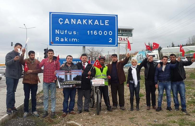  Şehitlerin Anısına Bisikleti İle Adanadan Çanakkaleye Geldi 