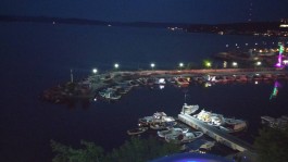 Gece Görüntüsü ile Çanakkale Kordon Boyu Liman Girişi
