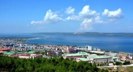 Çanakkale Onsekiz Mart Üniversitesi'nden Çanakkale Boğazı'nın Görünümü