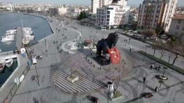 Çanakkale Kordon Boyundaki Ünlü Troy Atı'nın Havadan Görünümü