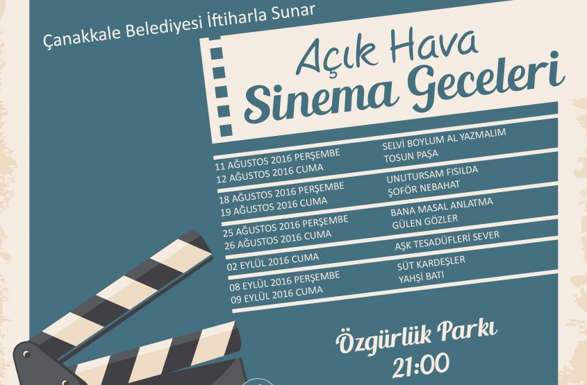  Çanakkale’de Açık Hava Sinema Geceleri Başlıyor 