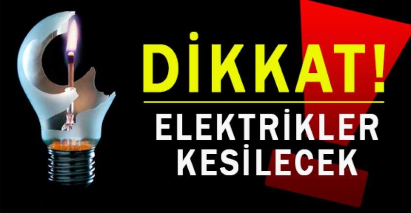  Dikkat! Çanakkale'de Elektrikler Kesilecek 