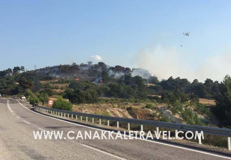  Çanakkale’de Atikhisar Barajı Civarında Orman Yangını Çıktı 