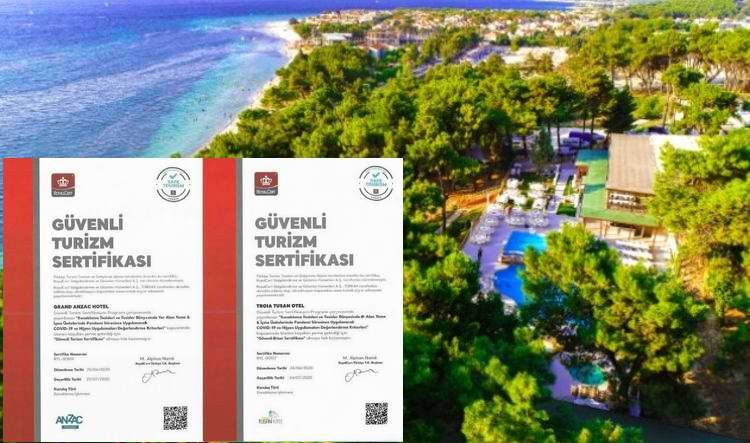  Troia Tusan ve Anzac Hotelleri Artık “Güvenli Turizm” Sertifikalı 